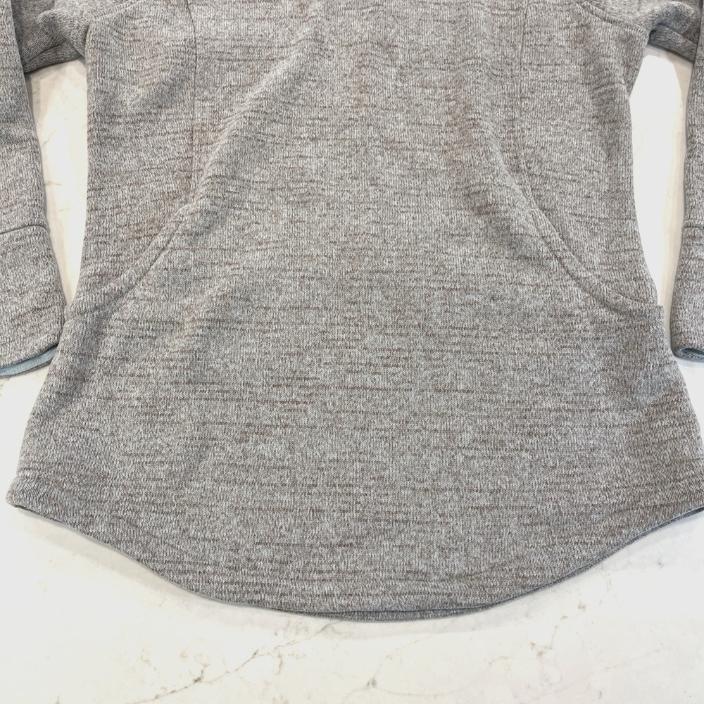 prAna Tri Thermal Pullover Fleece Tunic Sweatshirt Womens XL Blue Brown Moc Neck - Picture 5 of 13